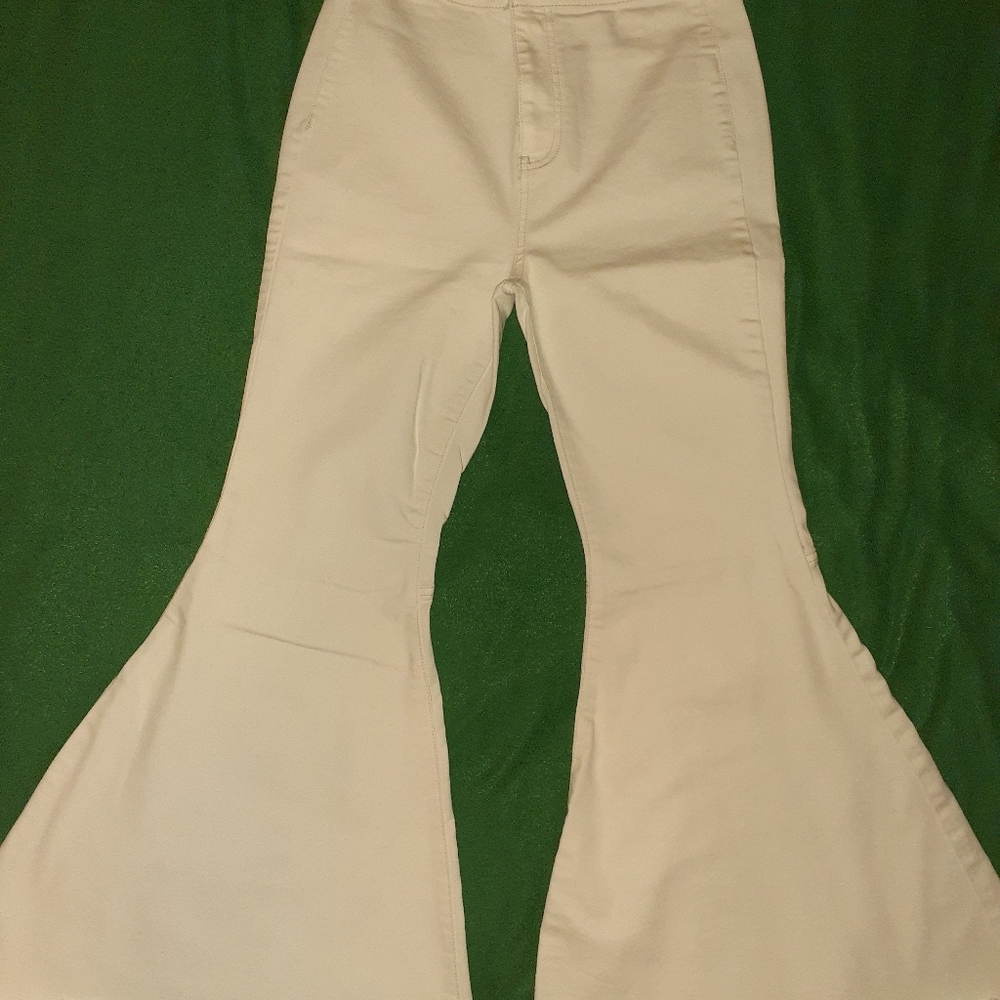 Free People Superflare White Jeans